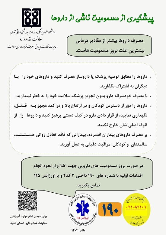 پیشگیری از بروز مسمومیت ناشی از داروها 